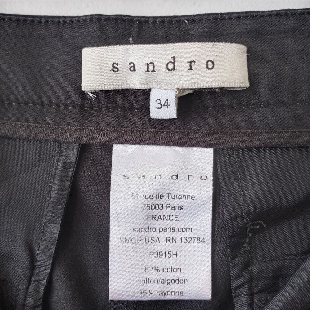 Sandro Paris Women’s Tailored Dress Black  Pants EU 34 US 2 Cotton - Picture 8 of 16